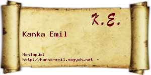 Kanka Emil névjegykártya
