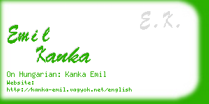 emil kanka business card